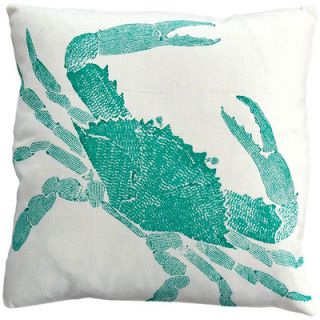 Dermond Peterson Big Crab Pillow BCRABTQ35000 Color Turquoise / White