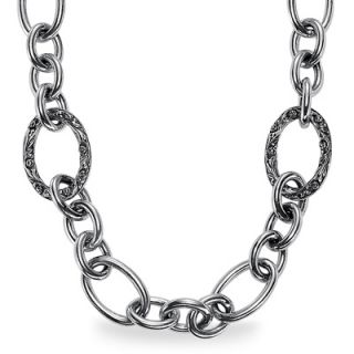 Accent Oxidized Link Necklace in Sterling Silver   33.5   Zales