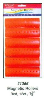 Annie Magnetic Rollers 12 Count Red 1 1/2" #1356  Hair Rollers  Beauty