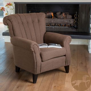 Christopher Knight Home Waldorf Channel Chocolate Fabric Club Chair