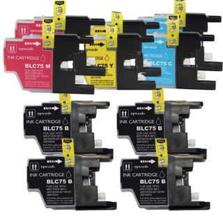 Brother Lc75, 2x Black 1x Cyan, Yellow, Magenta Compatible Ink Cartridge Set (remanufactured) (pack Of 10)