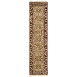 Safavieh Hand knotted Dynasty Gold/ Red Wool Rug (26 X 10)