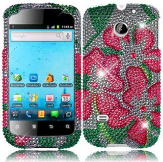 For Huawei Ascend 2 M865 M865C Full Diamond Bling Cover Case Green Lily Accessory Cell Phones & Accessories