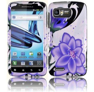 Violet Lily Hard Case Cover for Motorola Atrix 2 MB865 Cell Phones & Accessories