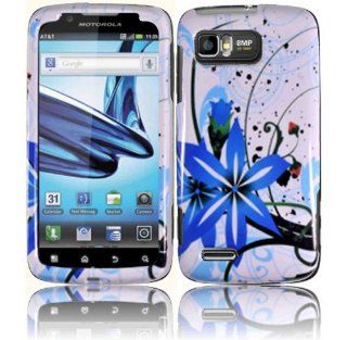 Blue Splash Hard Case Cover for Motorola Atrix 2 MB865 Cell Phones & Accessories