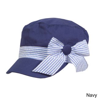 Magid Magid Cotton Canvas Cadet Hat With Striped Bow Navy Size One Size Fits Most