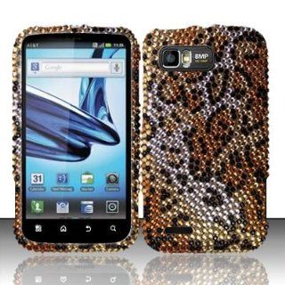 Motorola Atrix 2 MB865   Cheetah Full Diamond Design Protective Hard Case Cover with Free Microseven Logo gift Cell Phones & Accessories
