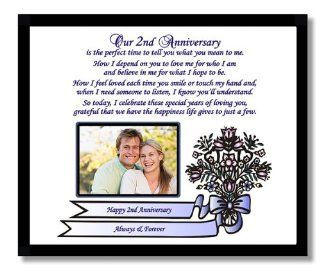 Shop 2nd Anniversary Gift for Husband, Wife, Boyfriend or Girlfriend   Second Anniversary Poem in Black Frame   Add a Photo at the  Home Dcor Store. Find the latest styles with the lowest prices from Poetry Gifts