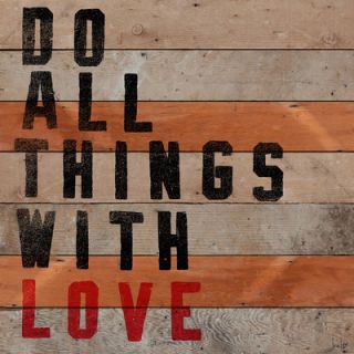 Jen Lee Art Do All Things With Love Textual Art Plaque M1331 DF Size 20 x 20