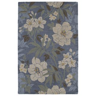 Lawrence Blue Floral Hand tufted Wool Rug (2 X 3)