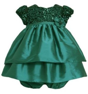 Teal Sequin Velvet Bodice to Double Tier Taffeta Dress TL1MHBonnie Jean Baby Infant Special Occasion Flower Girl BNJ Social Dress, Royal Clothing