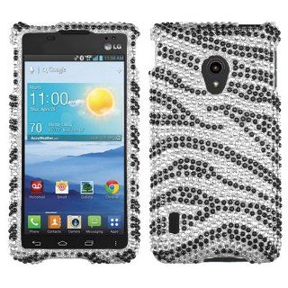 Aimo LGVS870HPCDM010NP Dazzling Diamante Bling Case for LG Lucid 2 VS870   Retail Packaging   Black Zebra Skin Cell Phones & Accessories