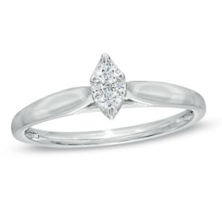 10 CT. T.W. Diamond Marquise Cluster Promise Ring in 10K White Gold