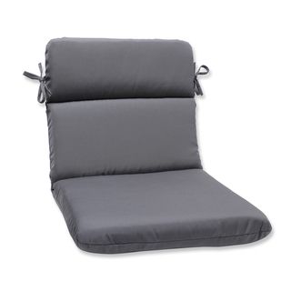 Pillow Perfect Rounded Corners Chair Cushion With Charcoal Sunbrella Fabric