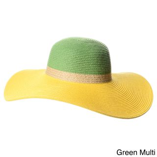 Magid Magid Womens Colorblocked Wide brim Floppy Hat Green Size One Size Fits Most