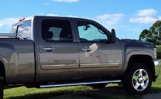 09 13 Chevy Silverado Full Size 4 DR Crew Cab Rocker Panel Chrome Stainless Steel Body Side Moulding Molding Trim Cover Top 1" Wide 4PC Automotive
