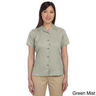 Harriton Womens Bahama Cord Camp Shirt Green Size XXL (18)