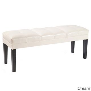 Howard Button tufted Bonded Leather Bench