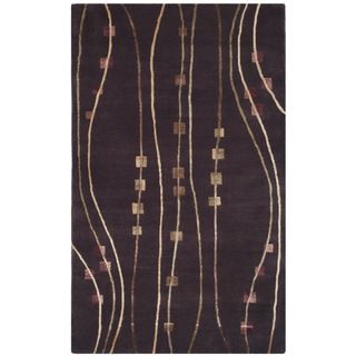 Safavieh Hand knotted Tibetan Chocolate Wool/ Silk Rug (3 X 5)