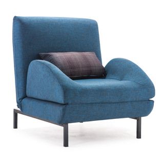 Conic Cowboy Blue Body/ Shadow Grid Cushion Arm Chair Sleeper