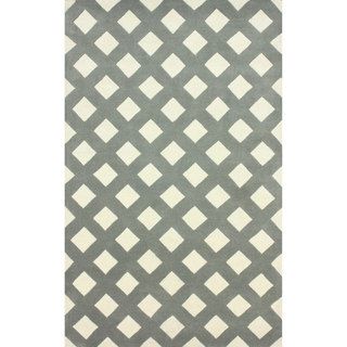 Nuloom Hand tufted Trellis Grey Wool Rug (5 X 8)