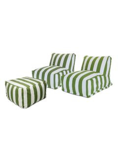 Vertical Stripe Bean Bag Chair Set (3 PC) by Majestic Home Goods