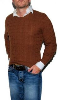 Polo Ralph Lauren Mens Cashmere Cable Sweater Brown Small at  Men�s Clothing store