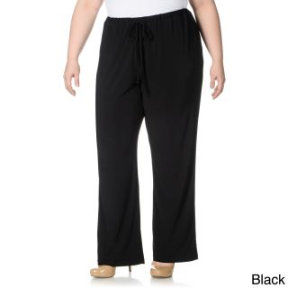 Lennie For Nina Leonard Lennie For Nina Leonard Womens Plus Size Drawstring Pull on Pants Black Size 2X (18W  20W)