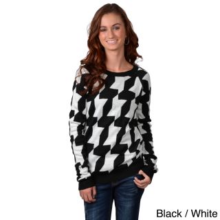 Journee Collection Womens Long Sleeve Herringbone Sweater