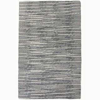 Handmade Gray/ Ivory Wool Te X Tured Rug (5 X 8)