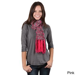 Journee Collection Womens Multicolor Fringe Knit Scarf