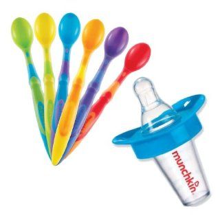 Munchkin The Medicator Pacifier Medicine Dispenser with 6 Pack Soft Tip Infant Spoons, Blue  Baby