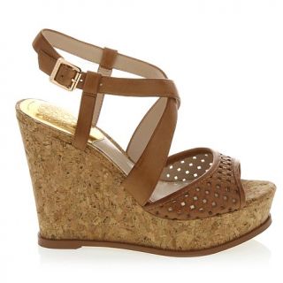 Vince Camuto "Ilario" Leather Sandal with Cork Wedge