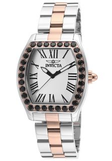 Invicta 14532  Watches,Womens Angel Light Silver Dial Stainless Steel & 18K Rose Gold Plated Stainless Steel, Casual Invicta Quartz Watches