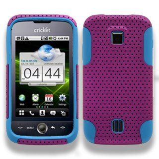 HUAWEI M860 ASCEND METRO PCS SPORTY PERFORATED HYBRID 2 TONE (SOFT SILICONE+SOFT RUBBER) CASE PURPLE/BLUE Cell Phones & Accessories