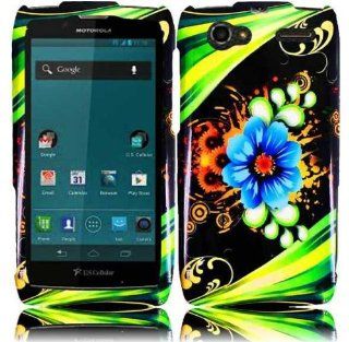 Motorola Yangtze Electrify 2 AKA XT881 Design Cover   Aqua Flower Cell Phones & Accessories