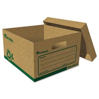 Universal Recycled Record Storage Box, Letter, 12 x 15 x 10, Kraft, 12/Carton  Filing Crates 