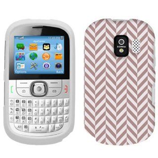 Alcatel One Touch 871A Chevron Brown White Mini Pattern Phone Case Cover Cell Phones & Accessories