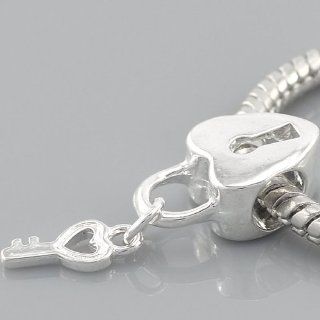" Key to my Heart " Dangling Key Top Quality Charm Spacer Beads fits Pandora Troll Chamilia Biagi Bracelet Jewelry