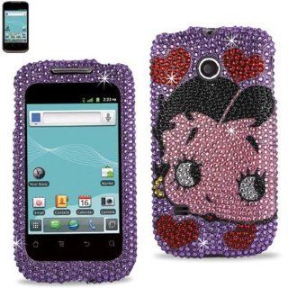 Reiko DPC HWM865 B30PP Betty Boop Fashionable Premium Bling Diamond Protective Case for Huawei Ascend II (M865)   1 Pack   Retail Packaging   Purple Cell Phones & Accessories