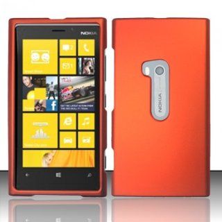 For Nokia Lumia 920 (AT&T) Rubberized Cover   Orange Cell Phones & Accessories