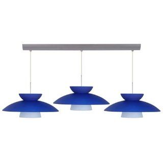 Besa Lighting 3JV 4513 BR Three Light Incandescent Pendant with Bronze Metal Finish from the Mesa Collecti, Blue Matte   Ceiling Pendant Fixtures  