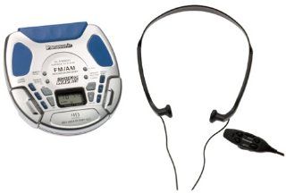 Panasonic SLSW869V Shockwave Portable CD Player with Radio (Silver & Blue)  Personal Cd Players   Players & Accessories