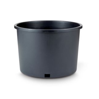 11 in H x 16 in W x 16.25 in D Black Resin Outdoor Pot