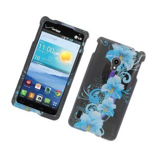 Blue Flower Hard Cover Case for LG Lucid 2 VS870 Cell Phones & Accessories