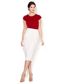 Wool Draped Wrap Skirt by Carolina Herrera