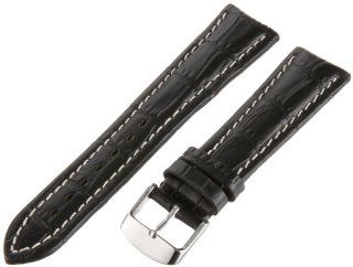 Hadley Roma Men's MSM895RA 220 22 mm Black Alligator Grain Leather WatchStrap Watches