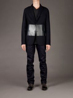 Valentino Lambskin Panel Blazer