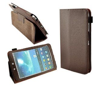 RIGHTWAY(TM) leather stand case for samsung galaxy tab 3 8.0 T310 Brown Computers & Accessories