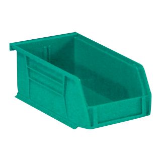 Quantum Storage Heavy Duty Stacking Bins — 10 7/8in. x 5 1/2in. x 5in. Size, Green, Carton of 12  Ultra Stack   Hang Bins